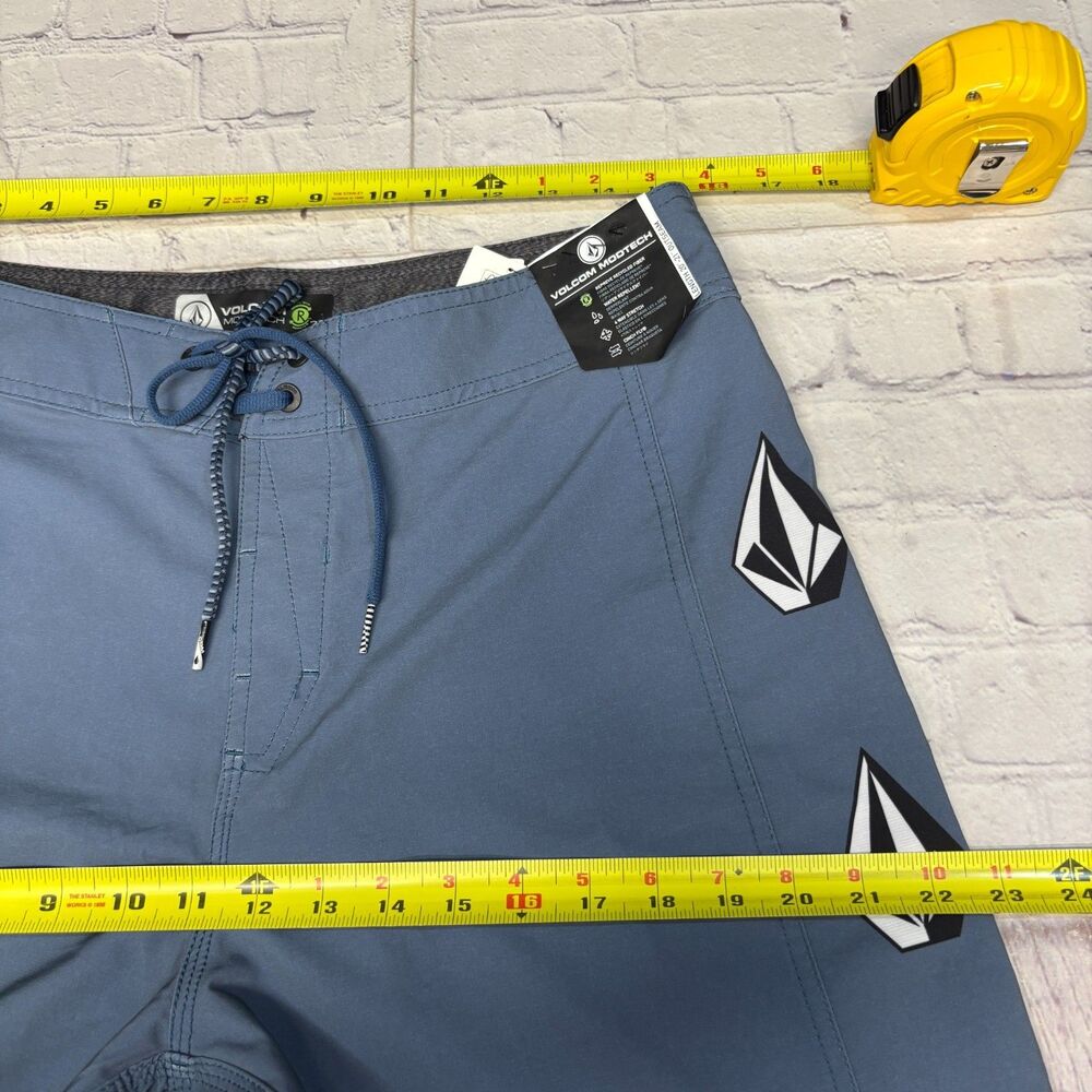 NWT Volcom Mod Tech Men Swim Shorts Trunks Size 32 Blue D114 -10 - Picture 3 of 16